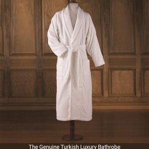 The Hammacher Schlemmer Genuine Turkish Cotton Luxury Bathrobe (White) Sz (XL)